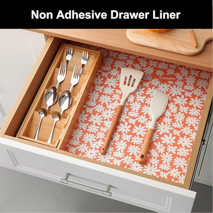 Cooyes Shelf Liner – Premium Non-Adhesive Cabinet & Drawer Liner for Kitchen – Waterproof Shelf Paper with Modern Pattern – Durable EVA Cabinet Mat – Easy to Cut （24" W x 120" L）