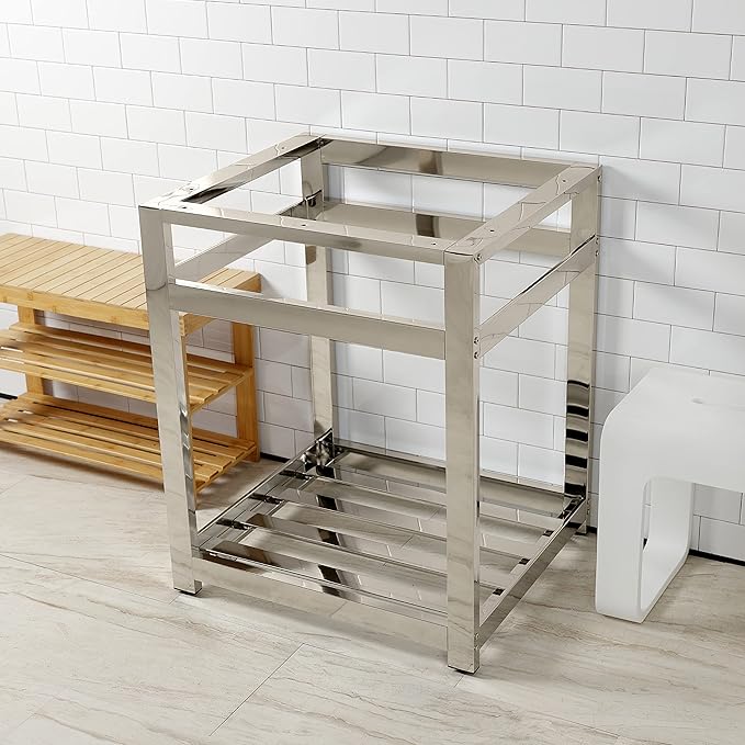 Kingston Brass VSP2522A6 Kingston Commercial Console Sink Base, 25 x 22 x 30, Polished Nickel