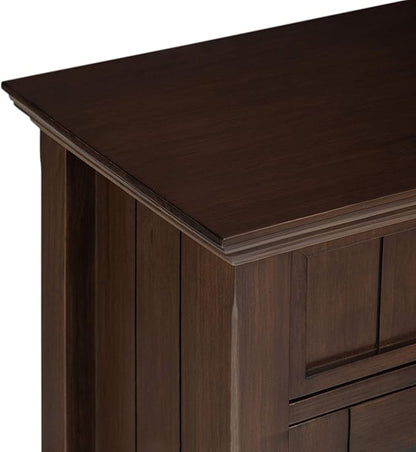 SIMPLIHOME Acadian Storage Cabinet - 36 inch Wide Solid Wood Entryway Storage Cabinet in Natural Aged Brown, Transitional Cabinet for Hallway or Living Room with 2 Drawers and Adjustable Shelves