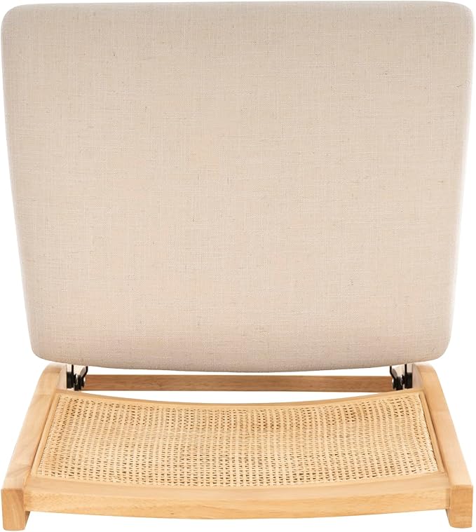 Powell Kasi Beige Rattan Cane Folding Foldable Dining Side Chair, Natural