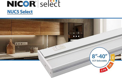 NUC-5 Series 40-inch White Selectable LED Under Cabinet Light (NUC540SWH