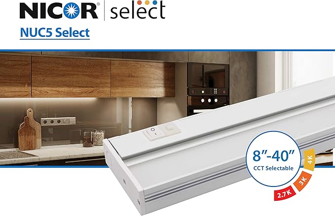 NUC-5 Series 21.5-inch White Selectable LED Under Cabinet Light (NUC521SWH