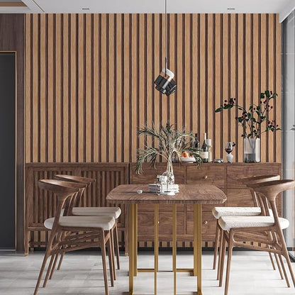 Yun-aeon Natural Wood Peel and Stick Wallpaper Wood Slats - 17.3"x 300" Tan Self-Adhesive Waterproof Vinyl Removable Wall Paper for Wall Decor Bedroom