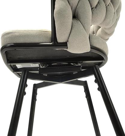 LUMISOL Bar Stool Set of 2, Golden Legs Bar Stools No Adjustable Kitchen Island Chairs Upholstered Bar Chair Counter Stool Arm Chairs with Back Footrest, Grey