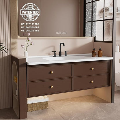 FORIOUS Matte Black Bathroom Faucet 3 Hole Widespread, 8 Inch Bathroom Sink Faucets Two-Handle with Pop Up Drain and Water Supplies for Vanity Restroom RV Lavatory Sink