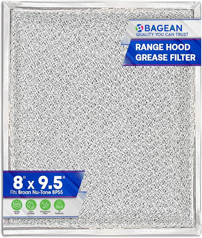 Range Hood Filter Replacement for Braun Nu-Tone BP55 Hood Grease Filter 8 x 9.5 in - Aluminum Mesh Screen Hood Vent Filter for Range Hood - Filters Grease from Entering Kitchen Stove Overhead Vent (1)
