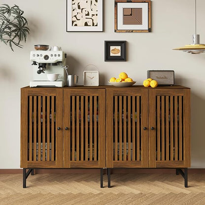 Gyger Buffet Storage Cabinet with 4 Doors,Kitchen Sideboard with Storage,Coffee Bar Cabinet for Kitchen,Living Room,Natural