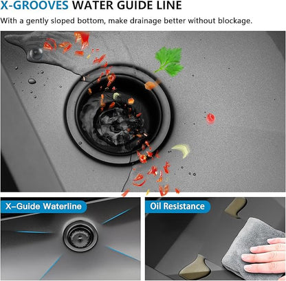36 Undermount Kitchen Sink Black - Fulorni 36"x19" Kitchen Sink Ledge Workstation Gunmetal Black NANO-PVD 16 Gauge 304 Stainless Steel Under Counter Large Single Bowl Basin