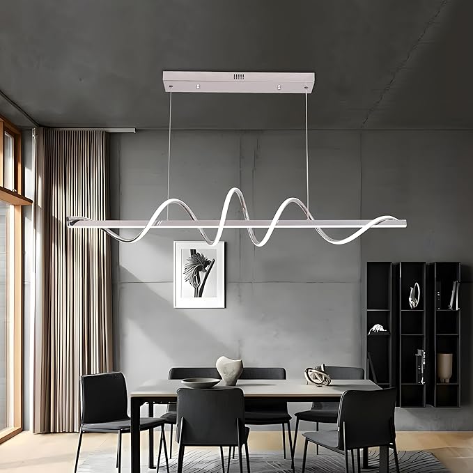Modern LED Pendant Light Fixture,47.24inch Modern Chandelier Light Fixtures Dimmable with Remote 3000K-6500K Adjustable Color Temperature Brightness