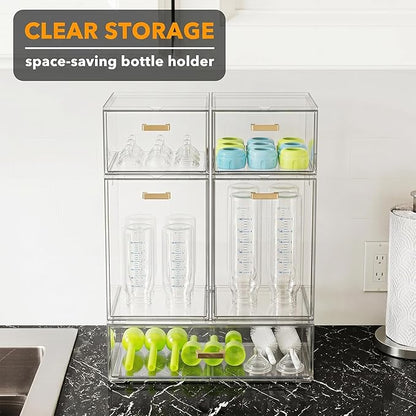 LALOBLUE Bottle Storage Organizer Baby, Set of 5 Stackable Storage Drawers for Bottles Station Organizer, Perfect for Makeup,Cabinet,Pantry Organization and Storage