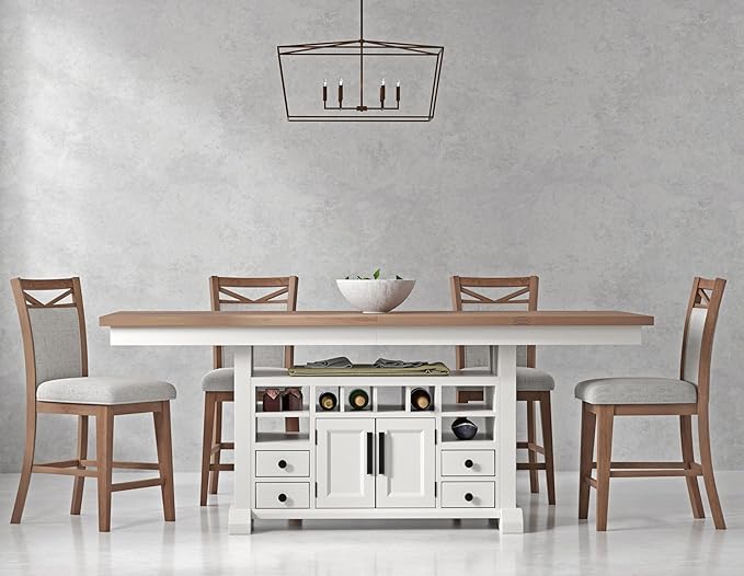 Parker House Americana Modern Dining 72 in. Island Counter-Height Extendable Dining Table