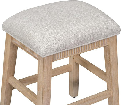 4-Piece Dining Bar Table Set with 3 Upholstered Stools, Multifunctional Dining Table with 3 Drawers,USB Port and a Power Strip, Perfect for Small Spaces (Natural Wood Wash//USB)