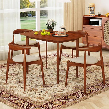 Giantex 43" x 31" Dining Table with Rubber Wood Legs, Load 200Lbs, Easy Assembly, Rectangular Kitchen Table for 2-4, Small Place, Dining Room, Dinette, Living Room, Restaurant, Apartment, Walnut