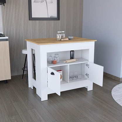 GOWE Arlet Kitchen Island Two Door Cabinet and Shelf