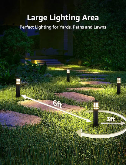 SUNVIE 8-Pack Low Voltage Pathway Lights 3W LED Landscape Pathway Lighting 3000K Warm White CRI 90+ Landscape Lights Wired 12-24V Aluminum Bollard Path Lights for Walkway Yard Garden, ETL Listed Cord