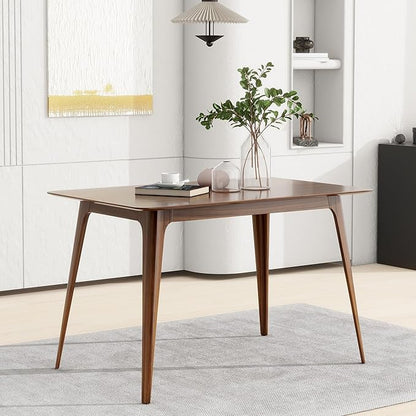Mid - Century Modern Solid Wood Table with 4 Farmhouse Pcs Tapered Dining Table Legs for Kitchen Island, Bench - Natural Hardwood Replacement Legs (Walnut)