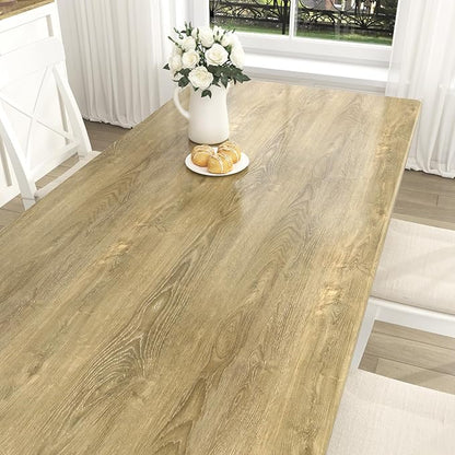 WESTICK Glossy Brown Wood Contact Paper Self Adhesive Wooden Wallpaper Kitchen Countertop Peel and Stick Waterproof Removable Faux Wood Grain Contact Paper for Countertops Tables Cabinets 196"x15.8"