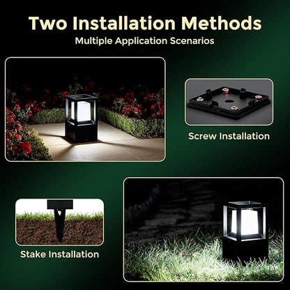 Gardencoin Low Voltage Landscape Path Lights 12V Outdoor LED Pathway Lighting Set of 4, 350LM Modern Black Garden Walkway Lights with Replaceable 5K Bulb, IP65 Waterproof Aluminum Driveway Lights