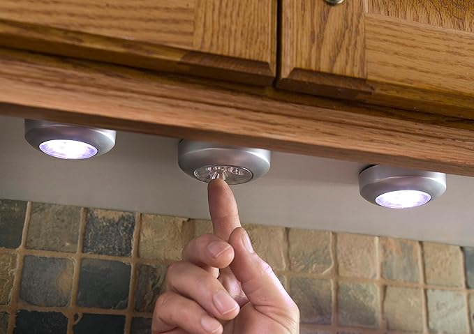 LIGHT IT! by Fulcrum, 30010-301 Stick-On Light, Silver, 3 Pack
