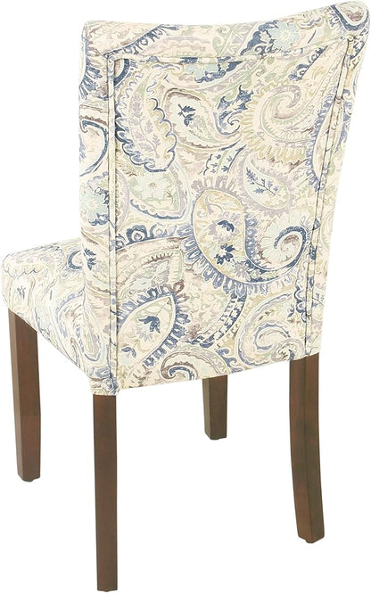 HomePop Classic Parsons Dining Chair - Blue Velvet Paisley Print (Set of 2)