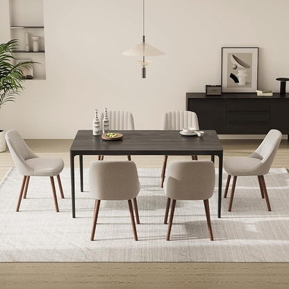 MALOL Upholstered Dining Chairs Set of 4, Modern Fabric Kitchen Chairs with Back, Wood Legs for Kitchen Dining Room Restaurant, Camel