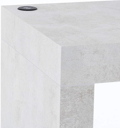 Mobili Fiver, Evolution High Table with Wireless Charger 70.9 x 15.7 in, Concrete Effect, Grey, Made in Italy