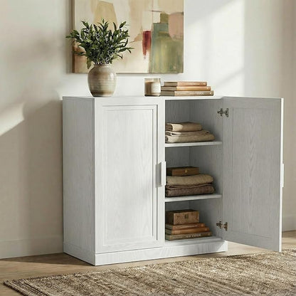 Casaphoria Adam Sideboard Buffet Cabinet with Storage, Sideboard Cabinet with Wooden Doors & Adjustable Shelves, 31" W x 36" H Coffee Bar for Entryway Kitchen Living Room, White