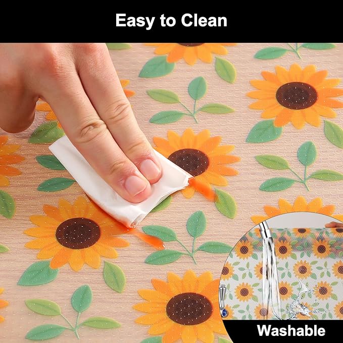 Cooyes Shelf Liner – Premium Non-Adhesive Cabinet & Drawer Liner for Kitchen – Waterproof Shelf Paper with Modern Pattern – Durable EVA Cabinet Mat – Easy to Cut （24" W x 240" L）