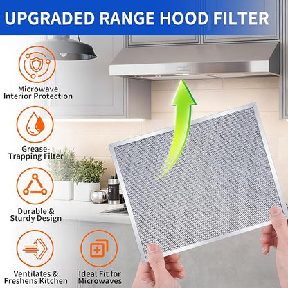 BPS1FA30 Range Hood Grease Filter Replacement, NuTone - Fit 11-3/4" x 14-1/4" x 3/8" - Replaces 99010299, 99010305, BPS2FA30, AP3378953 Compatible with QS1, QS2, WS1 Models 2 Pack