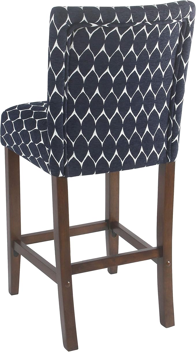 HomePop Upholstered Counter Height Barstool, 29-inch, Textured Navy