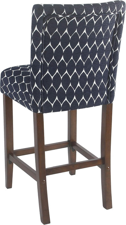 HomePop Upholstered Counter Height Barstool, 29-inch, Textured Navy