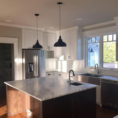 Lightess Black Pendant Light Dimmable, Industrial Hanging Lights Metal Barn Farmhouse Kitchen Lighting Edison Ceiling Mount Fixture, OLL466