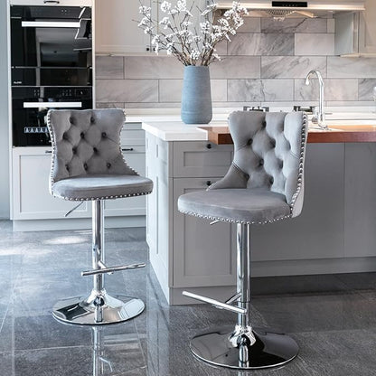 Modern Dining Chair with Back, Sturdy Stable Kitchen Side Chair Set for Dining Room, Mid-Century Luxury Furniture with Easy Assembly for Home Pub and Kitchen Island,Gray-Foam-2pc-3