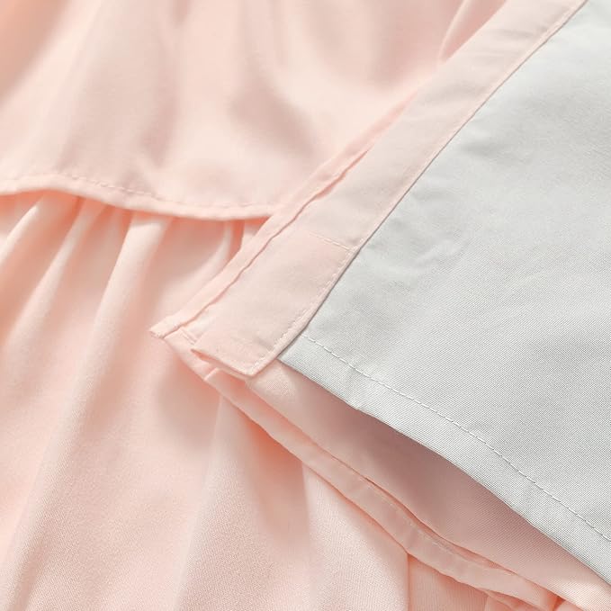 Lush Decor Allison Ruffle 100% Blackout Window Curtain Single 40" W x 84" L Blush - Pink Blackout Curtains for Bedroom or Nursery - Coquette Curtains