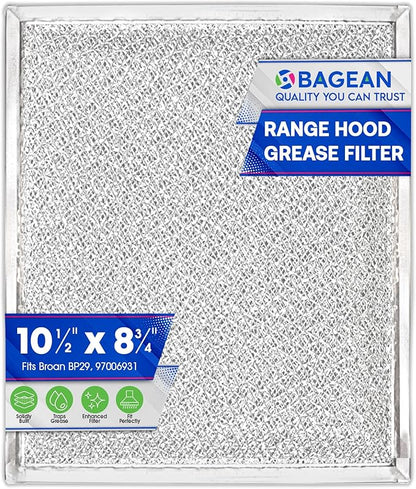 Bagean Stove Hood Vent Filter 10.5" x 8.75" 97006931 Compatible with Broan Range Hood Filter Replacement BP29 - Fit's Nutone Kitchen Exhaust Fan Filters - Blocks Grease & Filters Oven Air (1-Pack)