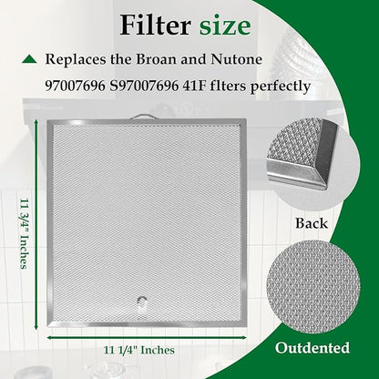 Stove Hood Vent Filter 11-1/4" x 11-3/4" BPQTAF S99010316 Compatible with Broan Range Hood Filter Replacement - 2 Pack