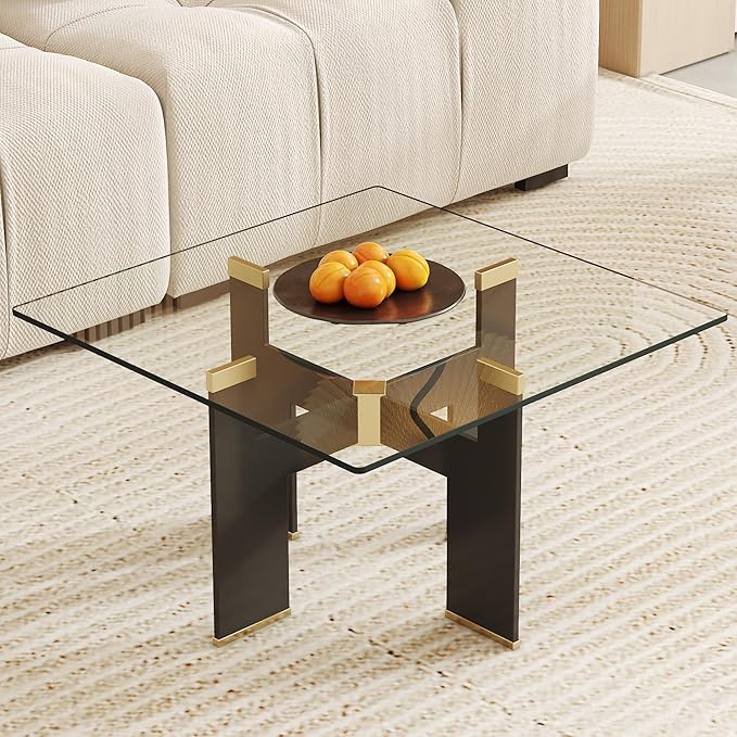 Tempered Glass Table Top, 24" Square Glass Table Top with Durable and Heat-Resistant,Clear Glass Table Tops Versatile for Dining Table, Kitchen Table,Coffee Tables, Office Table