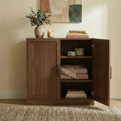 Casaphoria Adam Sideboard Buffet Cabinet with Storage, Sideboard Cabinet with Wooden Doors & Adjustable Shelves, 31" W x 31" H Coffee Bar for Entryway Kitchen Living Room, Walnut