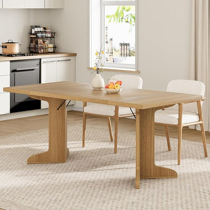 GAOMON 71.1 Inch Dining Table for 6-8 People, Farmhouse Rectangle Kitchen Table, Large Wooden Dinner Table with Thicken Tabletop and Sturdy Legs, Kitchen and Dining Room Furniture, Oak