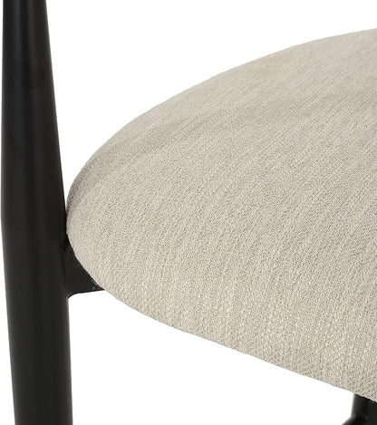 Modern Dining Chairs Set of 2, Fabric Upholstered Dining Room Chairs Stylish Kitchen Chairs,2 Counter Height Bar Stools with Backs, Kitchen Island Seating with Iron Legs, 260lbs Capacity,Beige