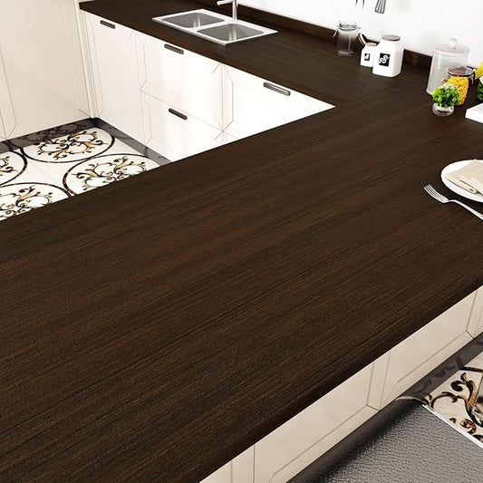 WESTICK Large Wood Contact Paper 394"x24" Brown Kitchen Countertops Peel and Stick Waterproof Wood Grain Contact Paper Self Adhesive Wooden Vinyl Wrap Wallpaper for Cabinets Camper Tables Desk Dresser