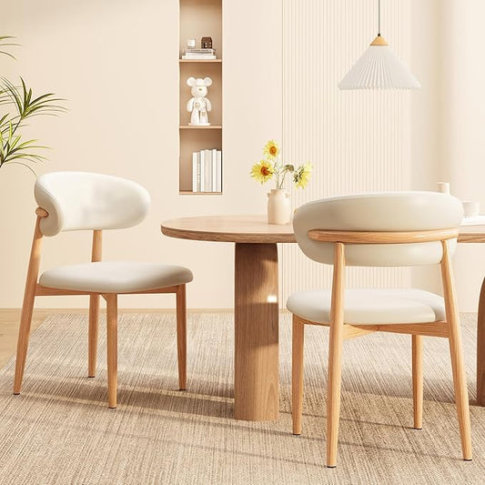 Kitchen Dining Chairs Set of 2 Modern Soft Linen Farmhouse Dining Room Chair, Beige/Original