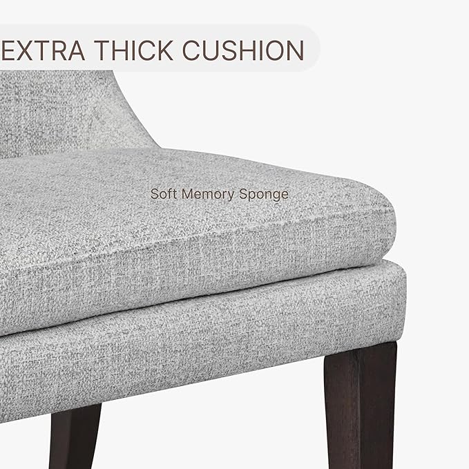 KISLOT Upholstered Dining Chairs Modern Sidechair Performance Fabric High Back Armlesschair for Diningroom Kitchen,Light Grey,Set of 2(1 Box)
