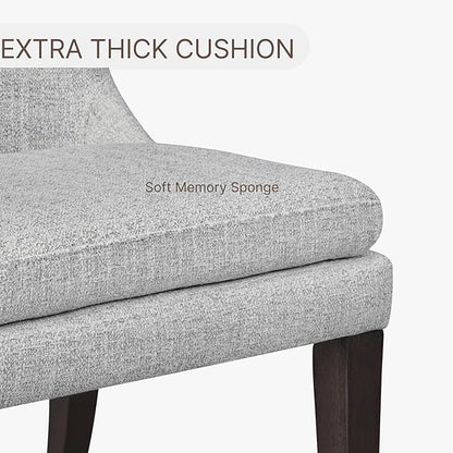 KISLOT Upholstered Dining Chairs Modern Sidechair Performance Fabric High Back Armlesschair for Diningroom Kitchen,Light Grey,Set of 2(1 Box)