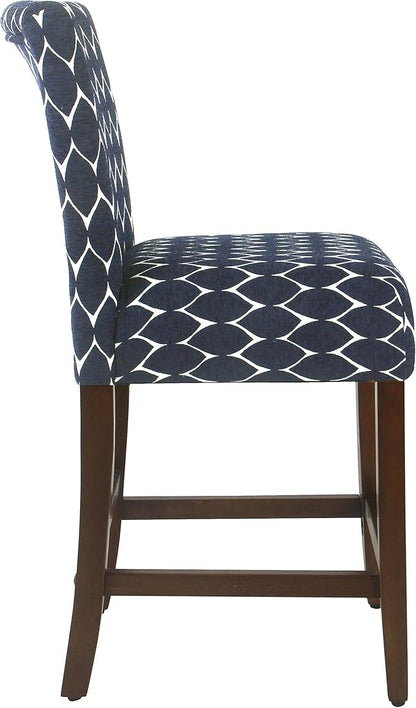 Homepop Home Decor | Modern Counter Stool | Counter Stools With Back | Decorative Home Furniture, Navy