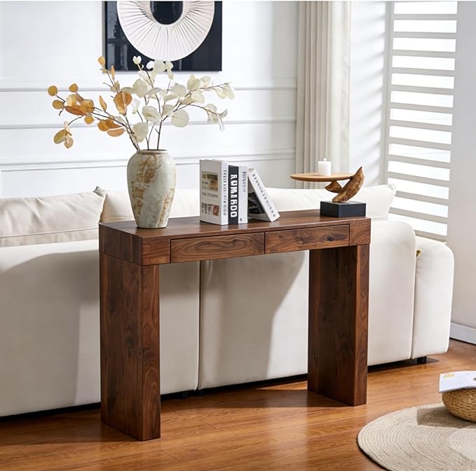 Counter Height Dining Set with Rattan Back Stools,Bar Table with 2 Drawers,Upholstered Kitchen Island Chairs,Chrome Cantilever Frame,Modern Furniture for Dining Room (Walnut Table,2 Coffee Chairs)