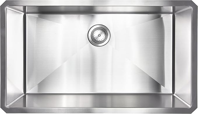 MSI Undermount Stainless Steel 32 in. x 19 in. Single Bowl Handcrafted Kitchen Sink, Strainer, and Grid