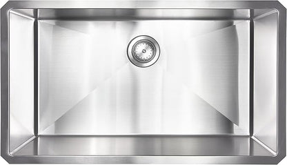 MSI Undermount Stainless Steel 32 in. x 19 in. Single Bowl Handcrafted Kitchen Sink, Strainer, and Grid