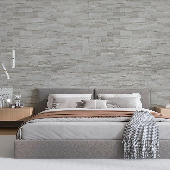 Art3d 10-Pack Peel and Stick Wall Tile for Backsplash, Stick on Stone Tile for Kitchen Bathroom Fireplace Vanitity in Biege Marble