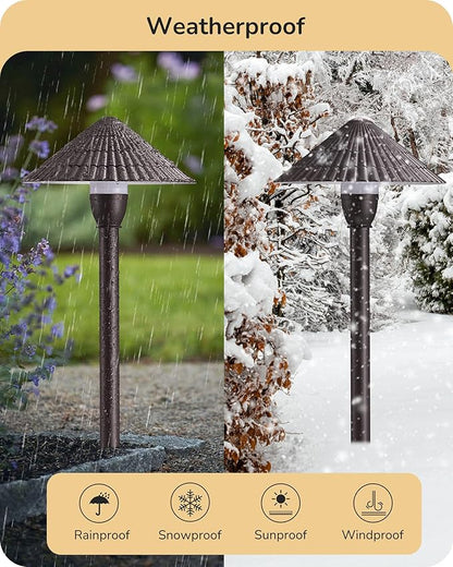 EDISHINE 5CCT Low Voltage Pathway Lights Wired, 8 Pack 2700K-5000K LED Landscape Lighting, 12V AC/DC 3W 160LM Die-Cast Aluminum Waterproof Outdoor Landscape Path Lights for Sidewalk Garden Yard